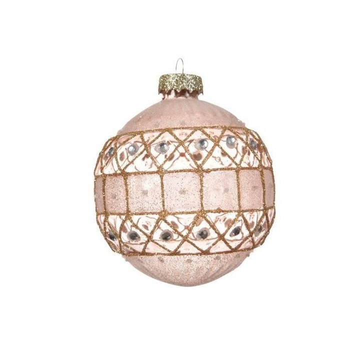 SFERA 8CM VETRO CGLITTER BLUS
